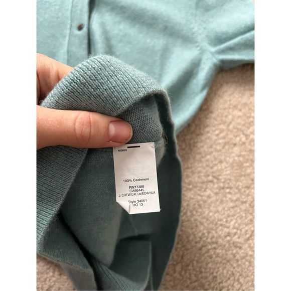 J.Crew Collection Cashmere Getaway Hoodie in  Blue Henley Sweater S - Picture 8 of 9